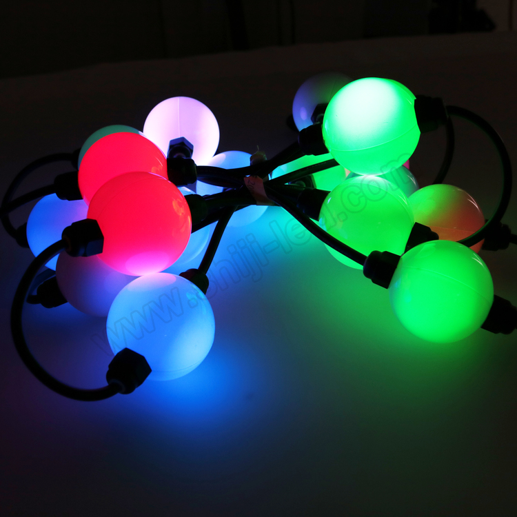 SHIJI Multi Color Waterproof 3d Rgb Dmx Round Led Pixel Ball Light String 35mm 50mm 6leds 24v Changeable Led Pixel Light Ball