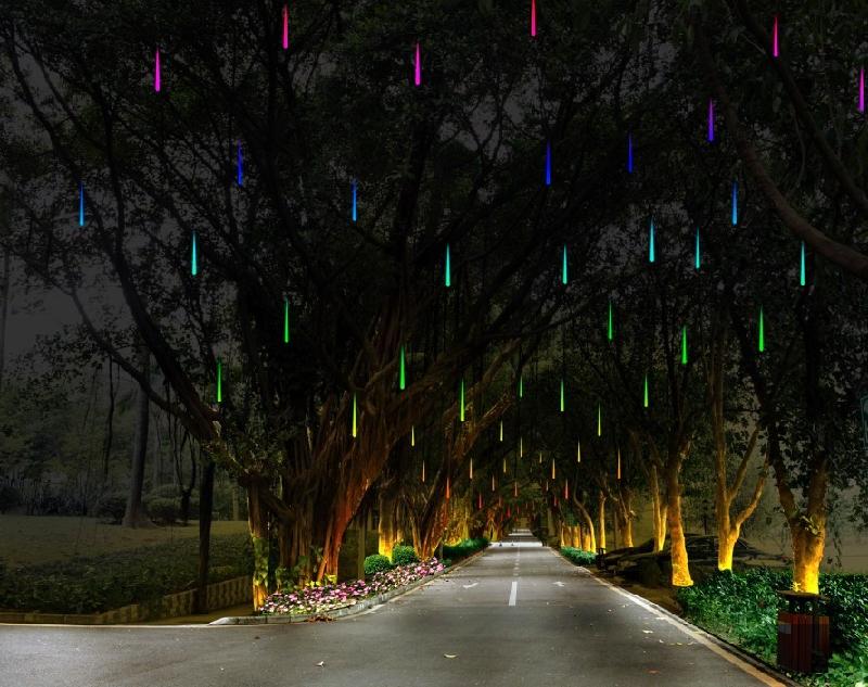 Outdoor Decoration Festival Atmosphere 220v 60cm Falling Star LED Christmas Tube Lights With T Connectors