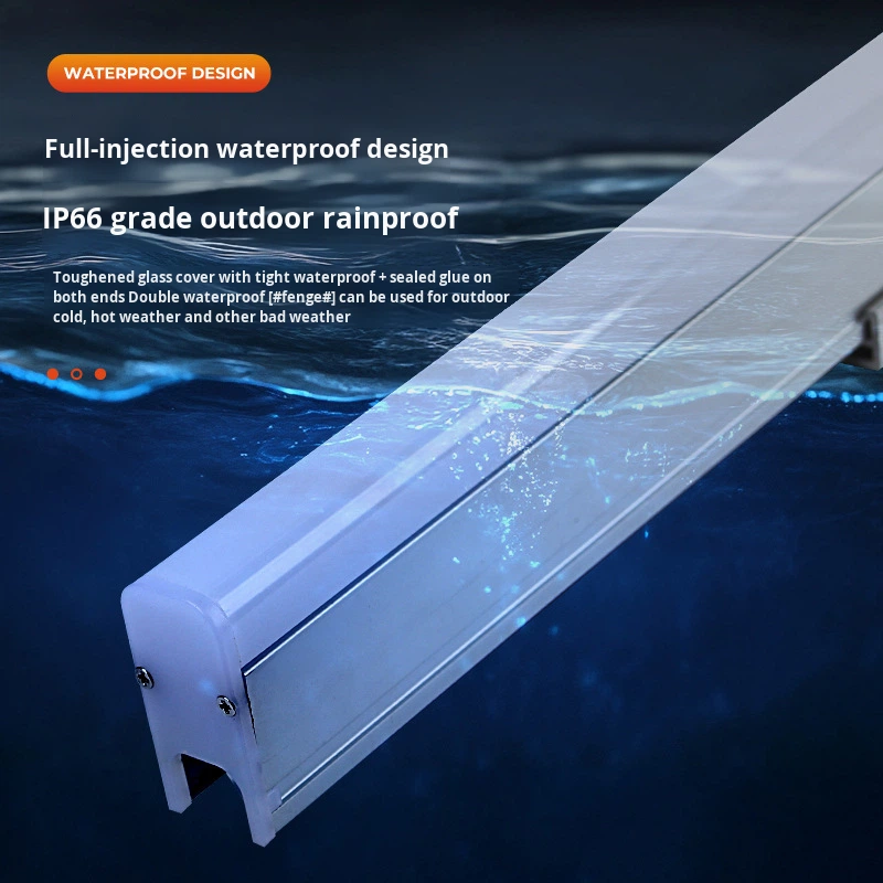 Waterproof IP65 LED Linear Building Outline Lamp with DMX512 Control Aluminum+PC Material DC24V Multi-color Outdoor Wall Washer