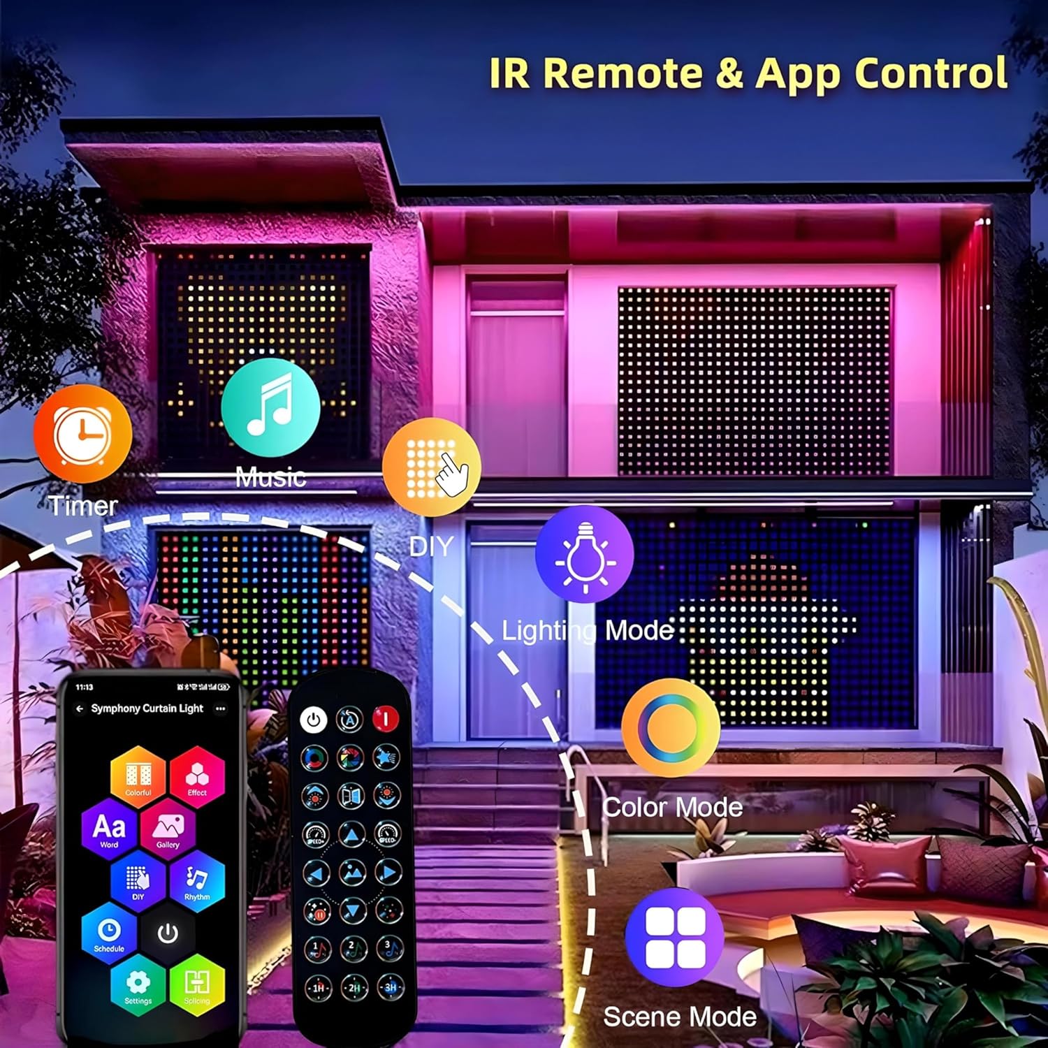 RGB Pixel Curtain Light Display