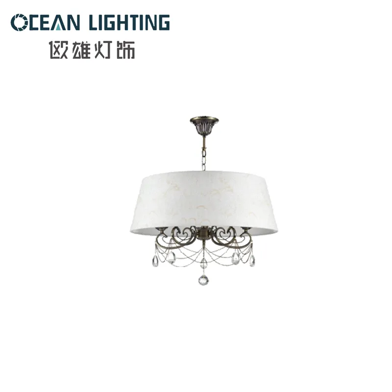 Classical Style Fabric Shade Chandelier Home Decorative Indoor Light Fixture Pendant Lighting for Dining Room