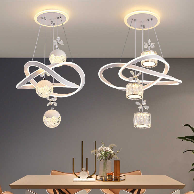 Black Luxury Kitchen Led Pendant Light With Cheap Prices Modern Ceiling Hanging Crystal Chandelier For Restaurant Bars