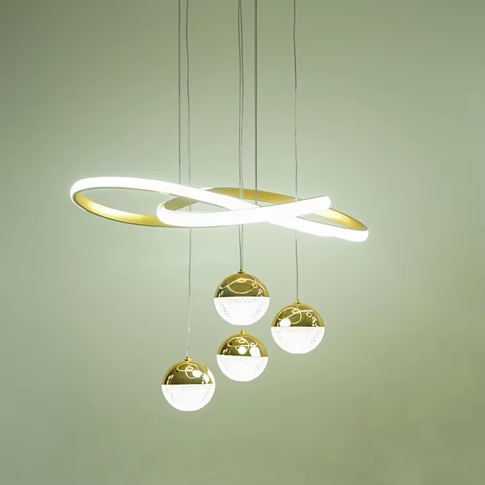 Custom Lighting Modern Led Chandelier Bedroom Hotel Round Hanging Light Iron Led Circle Ring Pendant Light