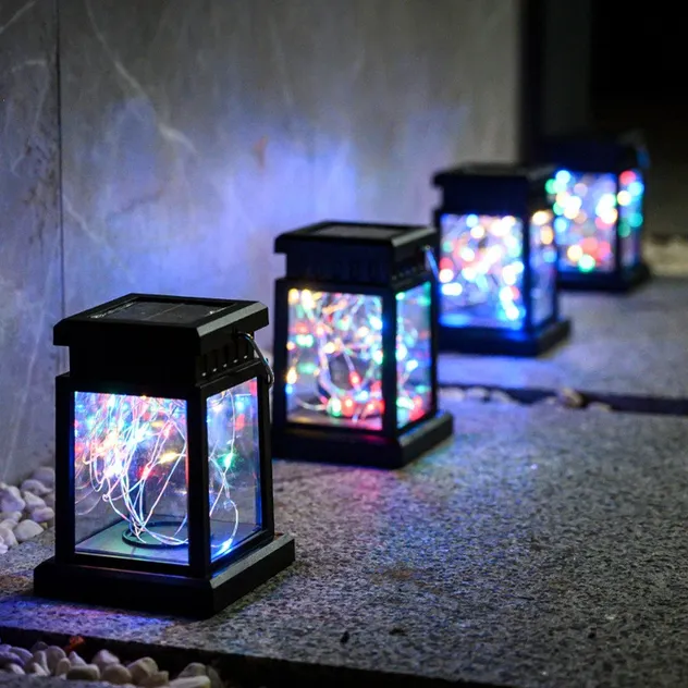 Hanging Solar Lanterns Outdoor Waterproof Lantern Decorative Lamp 20 LED Solar Powered Lighting