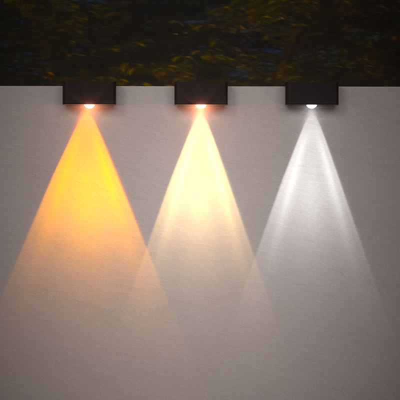Modern IP65 Solar Aluminum Long Strip Fence Light Waterproof Outdoor Downward Beam LED Wall Lamp for Garden Patio Deck