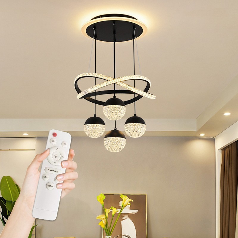 Custom Lighting Modern Led Chandelier Bedroom Hotel Round Hanging Light Iron Led Circle Ring Pendant Light