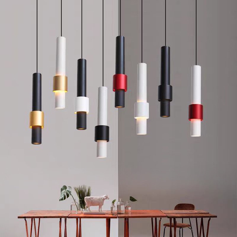 Modern Luxury Europe Design Hanging Aluminum LED Chandelier Pendant Lights for Home &amp; Commercial Use Long Tube Shape