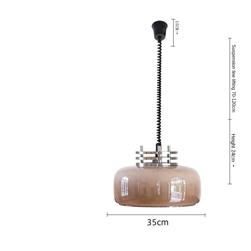 Modern Lighting Coffee Creamy White Glass Vintage Adjustable Height Hanging Glass Pendant Lamp (ZY-D035)