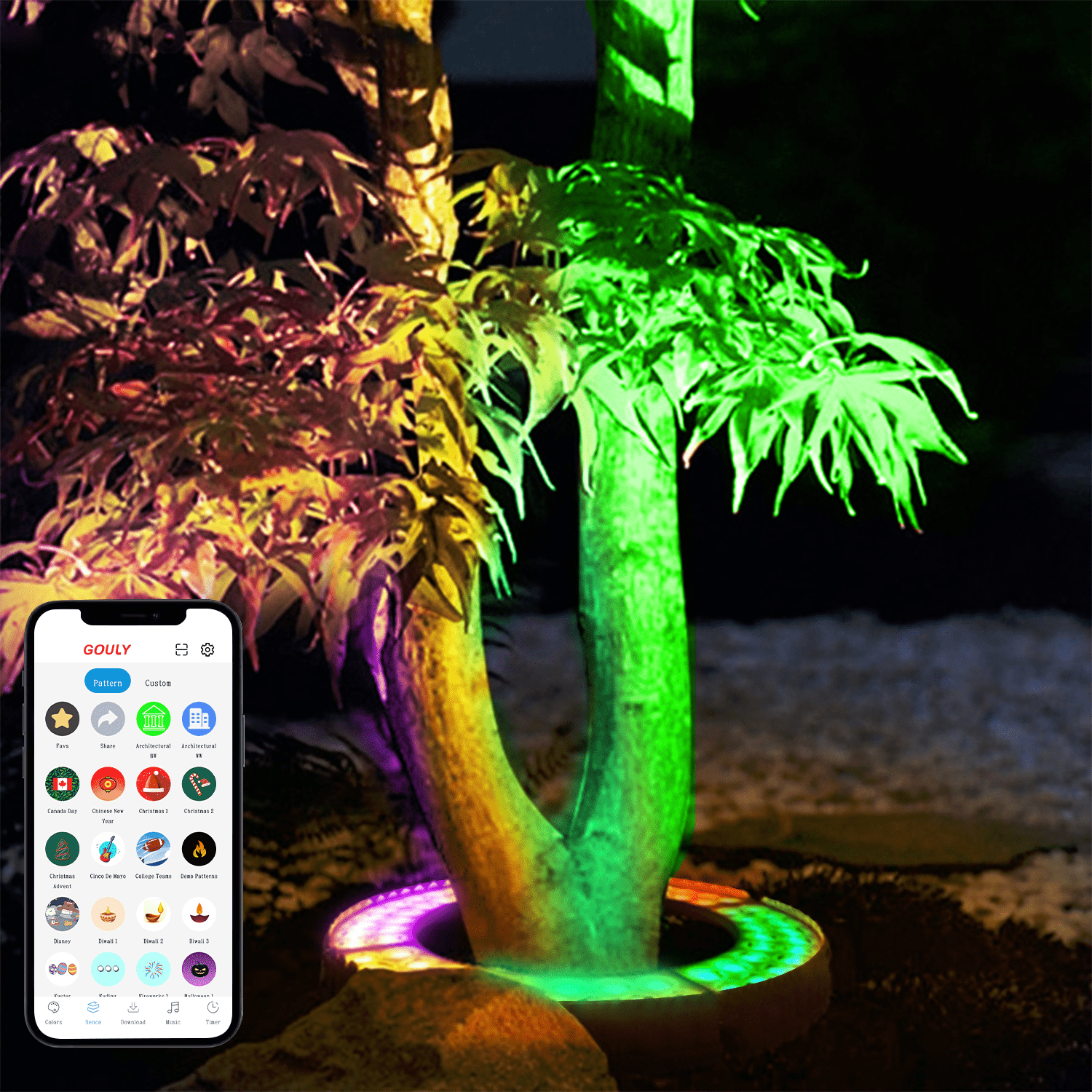 Christmas Palm Tree Lights Outdoor IP65 LED Hug Tree Light for Garden Landscape Street Artificial Palm Tree Decoration