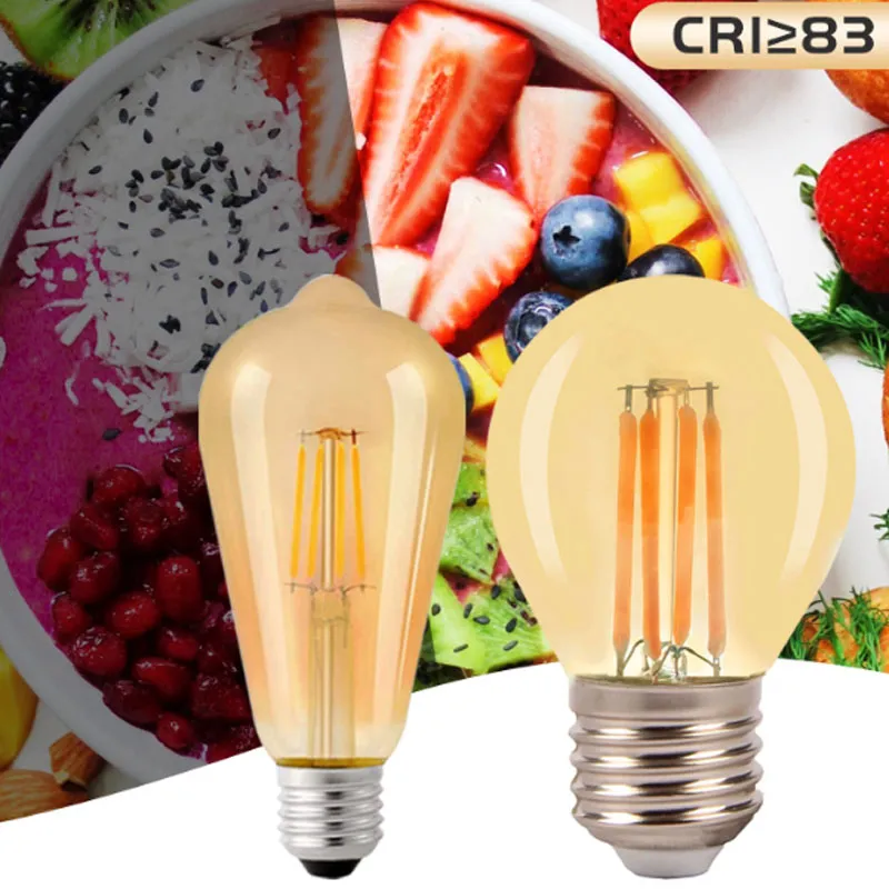 LED Dimmable Filament Bulb G45 Glof Ball Lamp E27 Filament Bulbs 4W LED Color Outdoor Bulb for Decorative Lighting in The Hospitality Industry