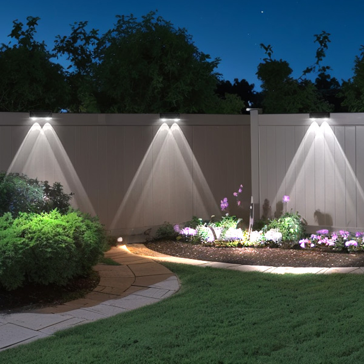 High Quality Outdoor Solar Powered Garden Lamp 2Led IP65 Waterproof Motion Sensor Led Solar Wall Garden Lights