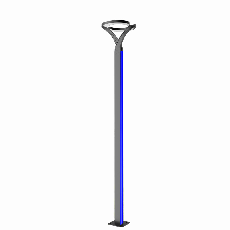 Garden Outdoor Decorative Vintage Aluminium Post Modern Lamp Solar LED Pole Light