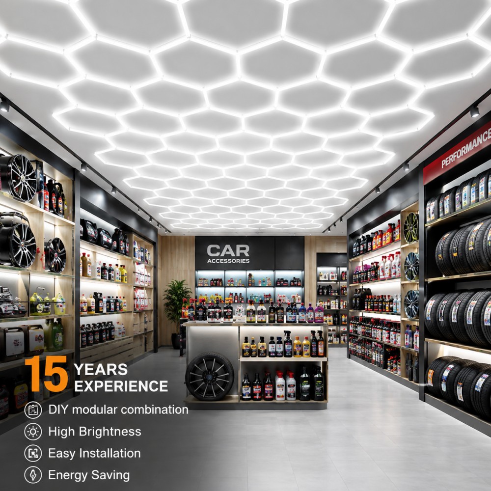 Energy Saving Diy Assembled Hair Salon Station Barbershops Decorative Hexagon Lighting Salon Lights