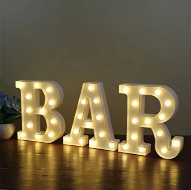 New Retro LED Light Bulb with Luminous Nordic Alphabet Characters for Bar/Room Decoration IP65 Waterproof Customizable Style