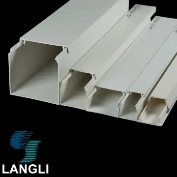 White electrical cable PVC trunking for surface wiring