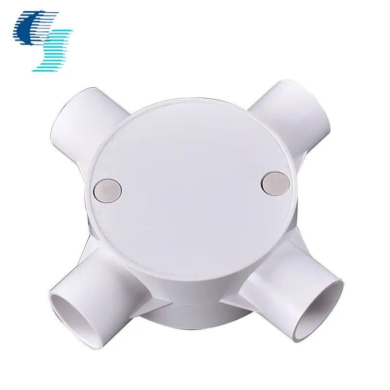 High-Quality Electrical PVC Plastic Pipe and Fittings Conduit Circular 4 Way Box 16mm 20mm 25mm Sizes Supplier, Suppliers