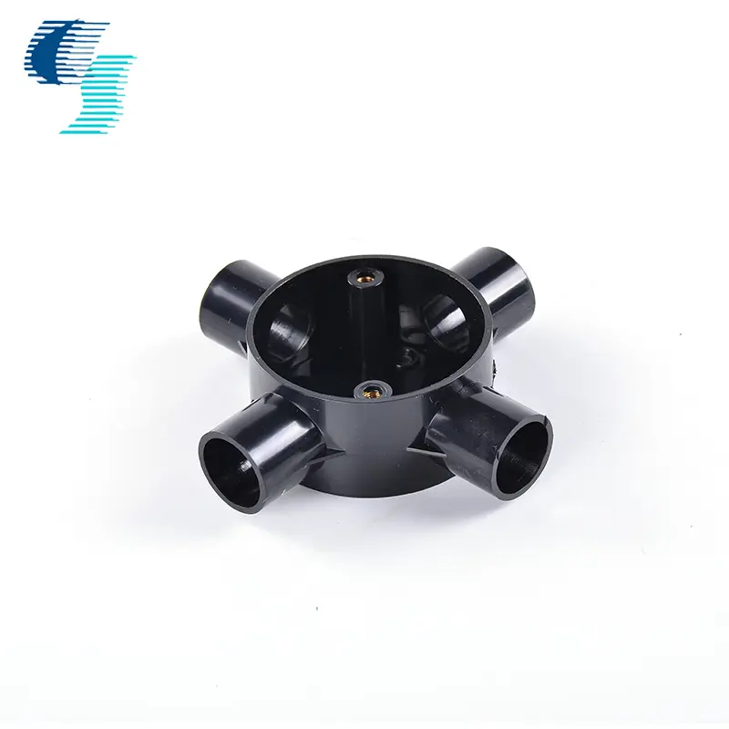 Electrical-PVC-Plastic-Pipe-and-Fittings-Conduit-Circular-4-Way-Box-16mm-20mm-25mm-Sizes-6jfp