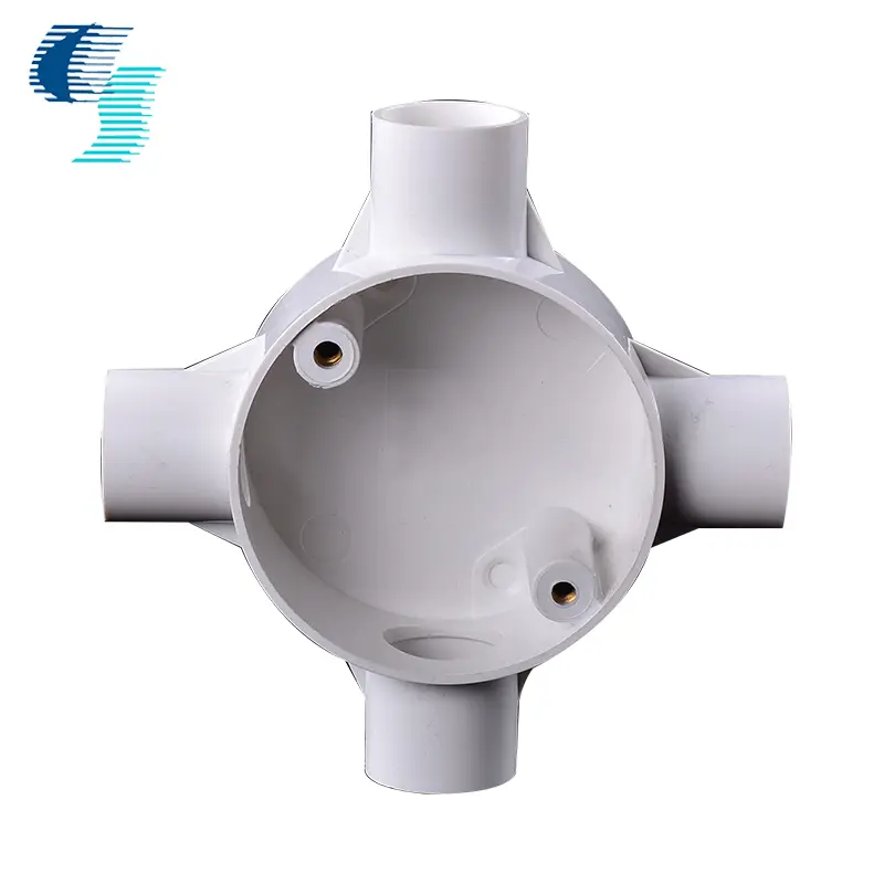 High-Quality Electrical PVC Plastic Pipe and Fittings Conduit Circular 4 Way Box 16mm 20mm 25mm Sizes Supplier, Suppliers