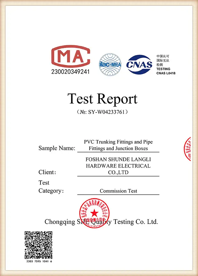 RoHS test report page 2 for Langli PVC fittings
