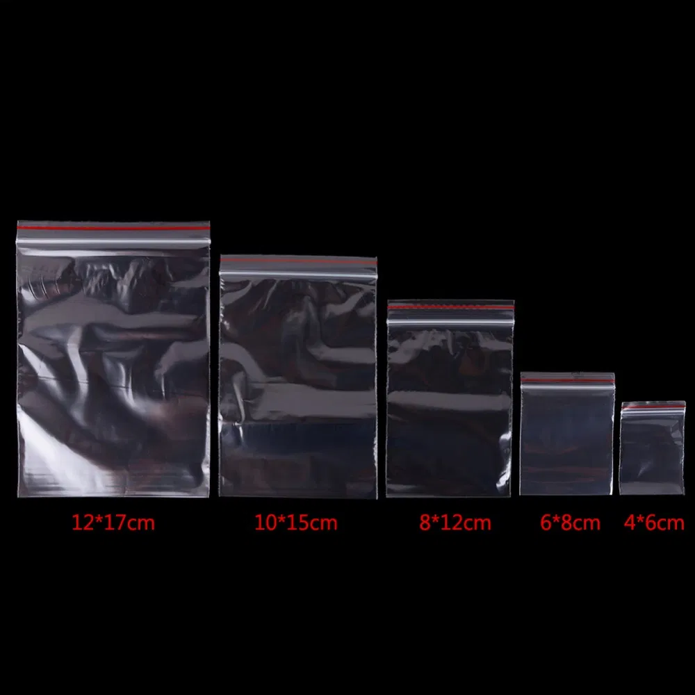 Bolsa de cierre hermético mini transparente de PE biodegradable para empaquetado de componentes de frijoles