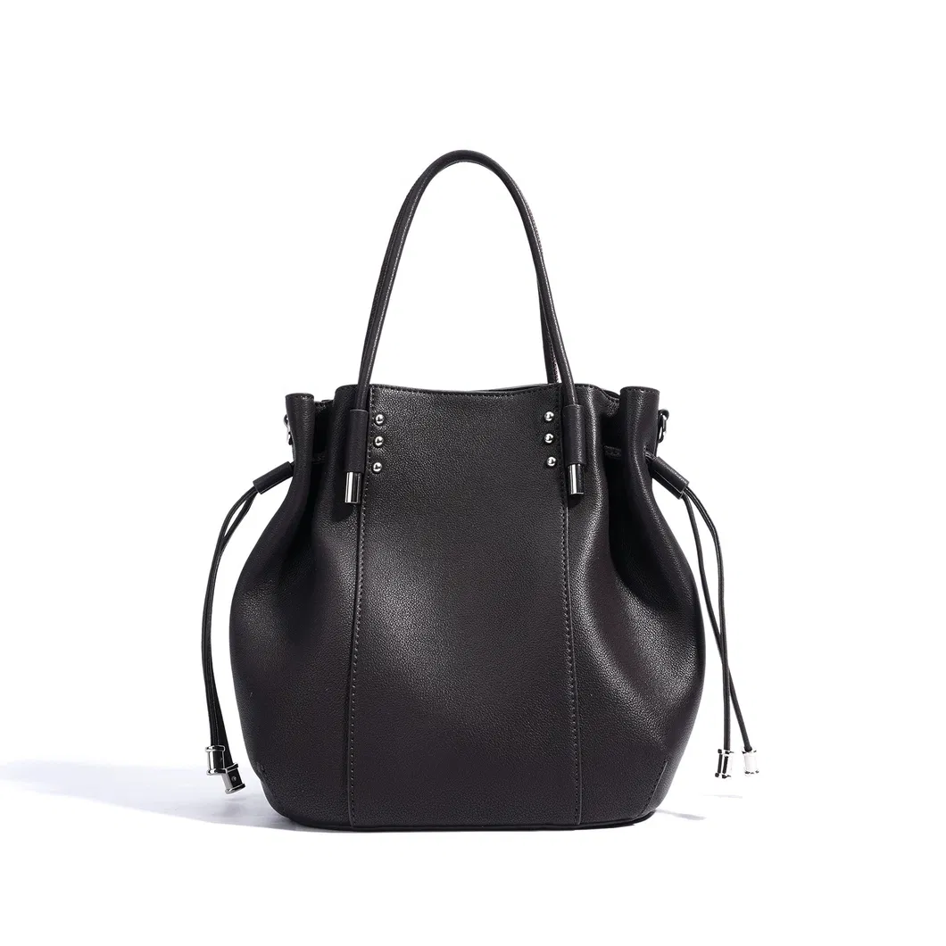 Venta al por mayor de fábrica diseño personalizado tamaño alta calidad textura de cuero genuino bolso para mujeres