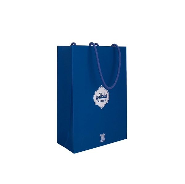 Bolsas de papel kraft personalizadas de tamaño mediano grande, en varios colores CMYK, con patrón de marca propia impreso