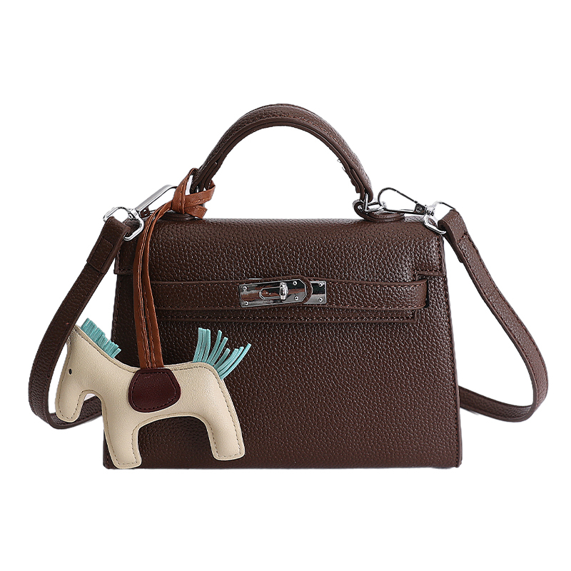 Bolso Carrie con lindo charm de caballo mini bolso estructurado precio de fábrica al por mayor