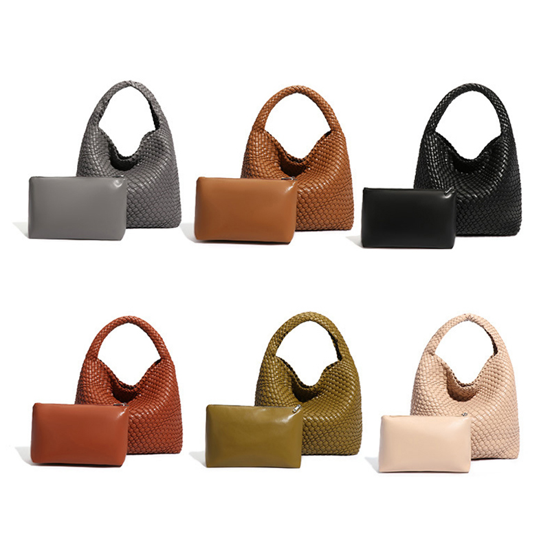 Sh2383 Bolsa hobo de lujo inspirada en intrecciato para mujeres, bolso de hombro de cuero PU para damas, bolsa tejida de diseñador personalizada