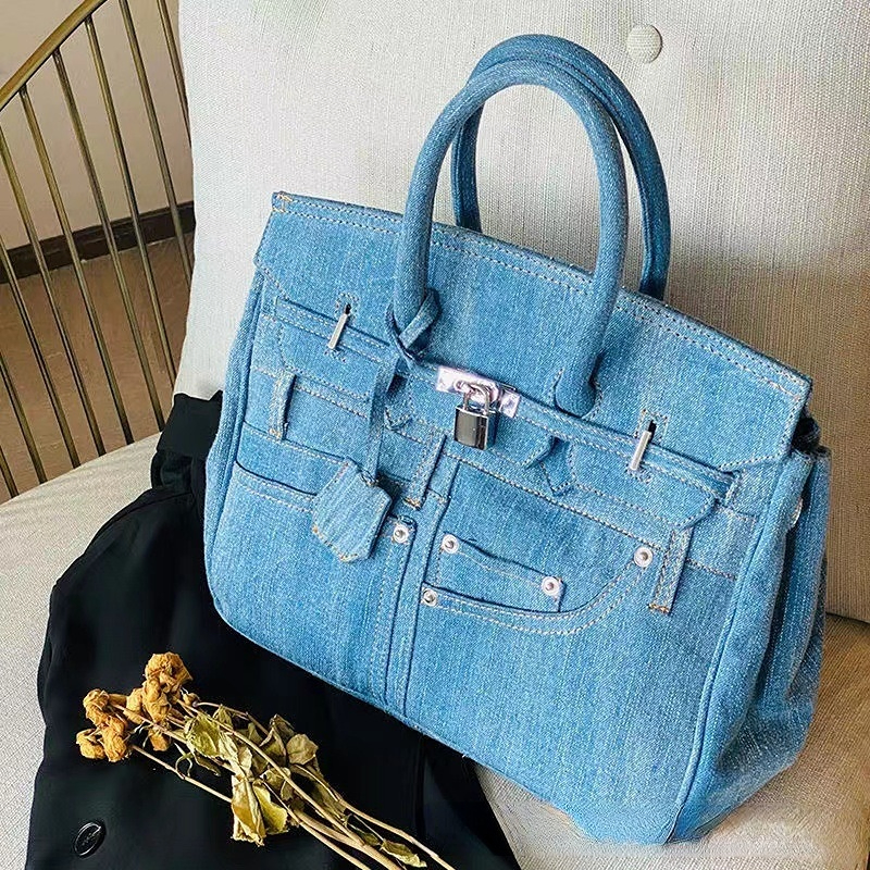 Bolso de mezclilla elegante y personalizado, bolso casual para mujeres que se puede llevar como bandolera en un hombro