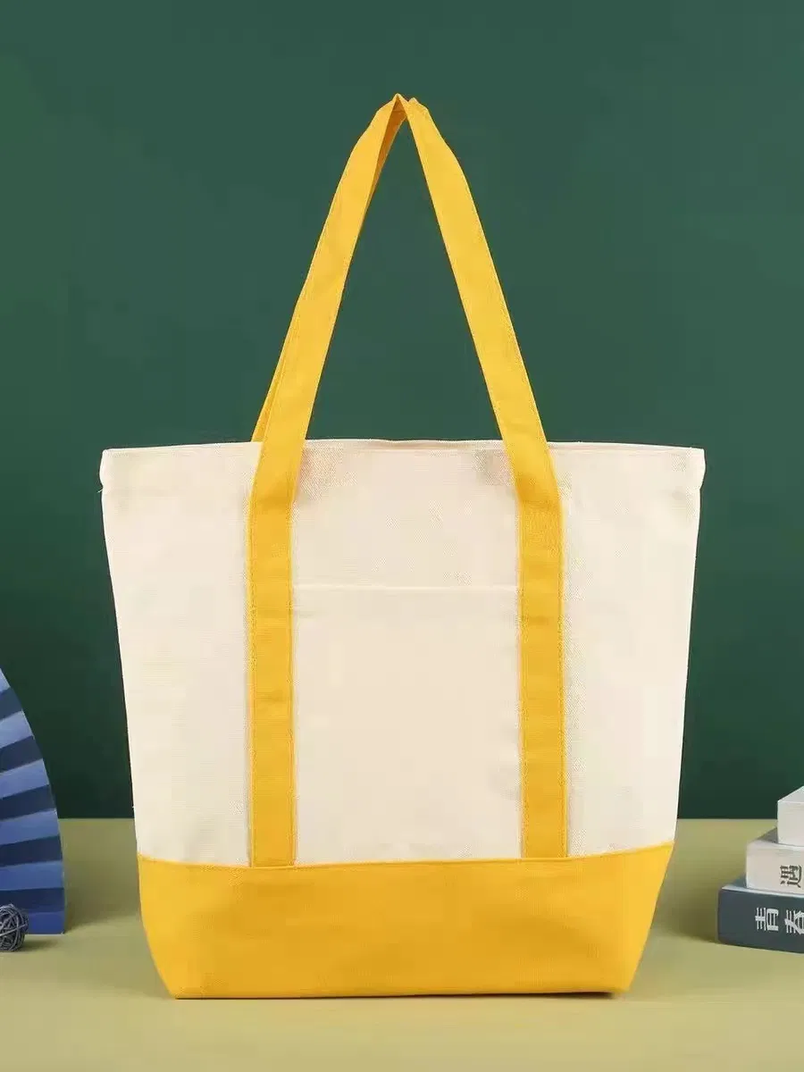 Venta caliente de bolsa de lona de algodón personalizada de gran capacidad, bolsa tote de gran tamaño