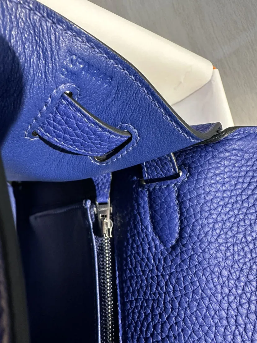 Bolsos de lujo de diseñadora para mujeres Ky 28cm bolsa de cuero Togo azul eléctrico