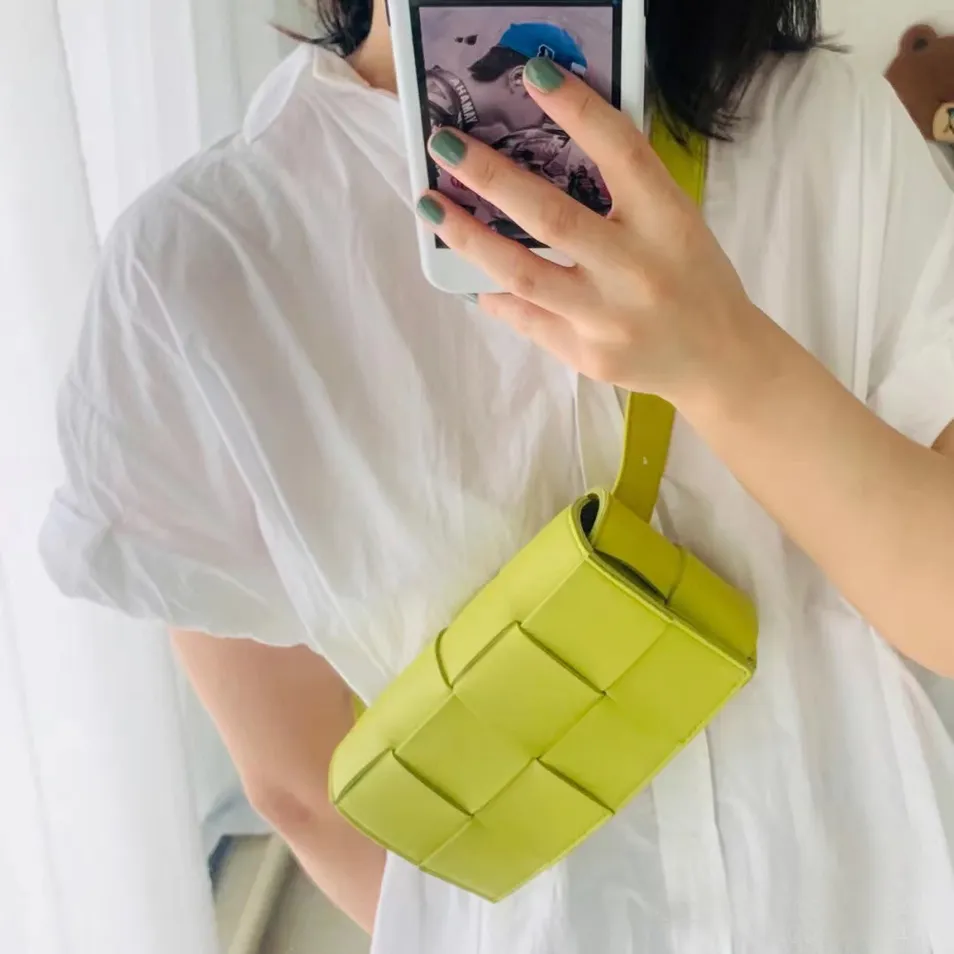 Bolso de hombro de cuero de vaca trenzado para mujer, bolso casual diario