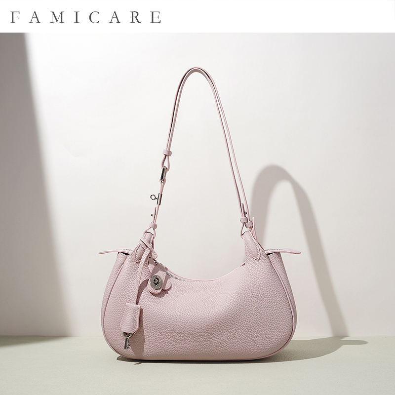 Bolso hobo de cuero genuino al por mayor para mujeres, bolso de hombro de piel de vaca suave, tote de lujo, diseño de nicho, bolsos de hombro para mujeres