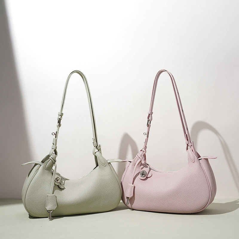 Bolso hobo de cuero genuino al por mayor para mujeres, bolso de hombro de piel de vaca suave, tote de lujo, diseño de nicho, bolsos de hombro para mujeres