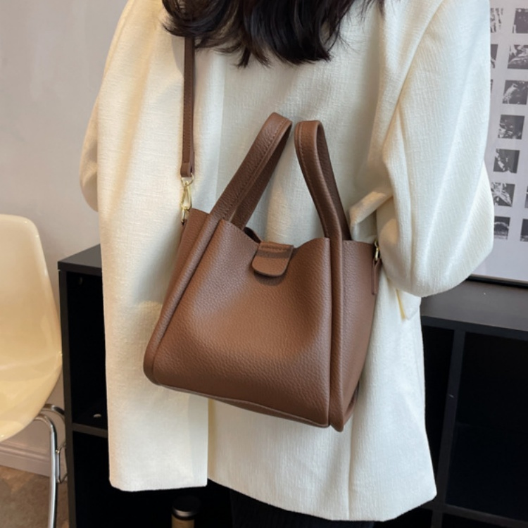 Bolso cruzado de hombro de estilo clásico, elegante y versátil, de cuero PU para mujeres