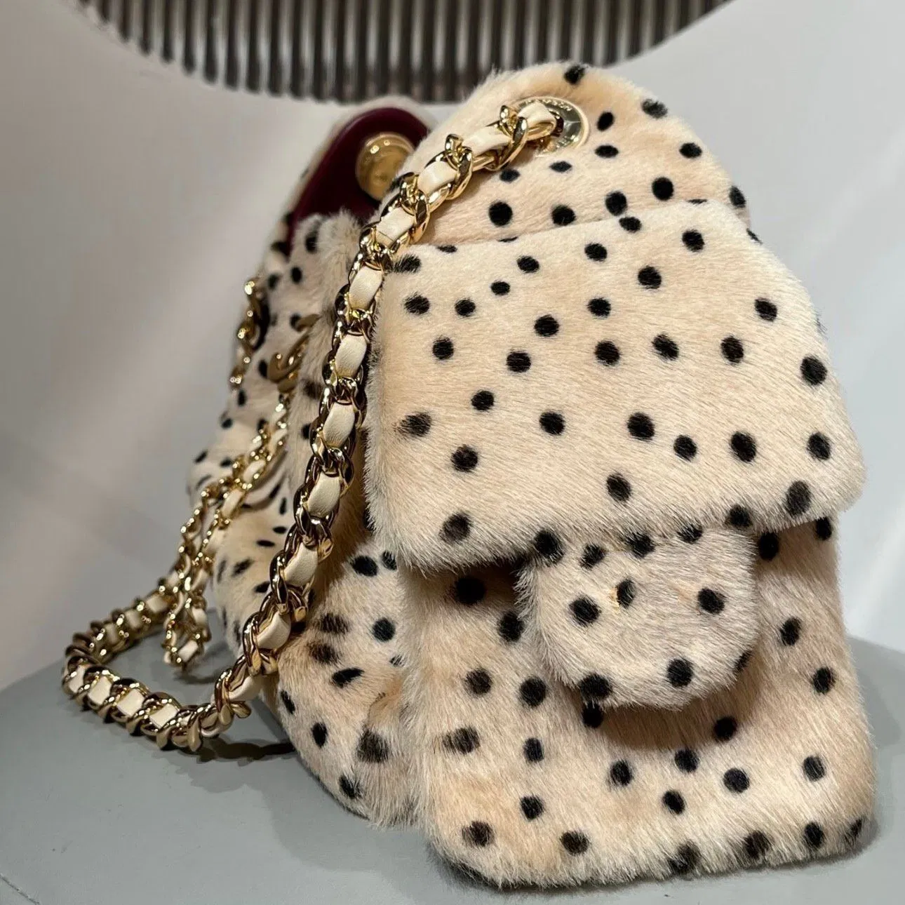 Bolso de lujo réplica 26A serie de visón dálmata bolso cubo mini estampado de leopardo
