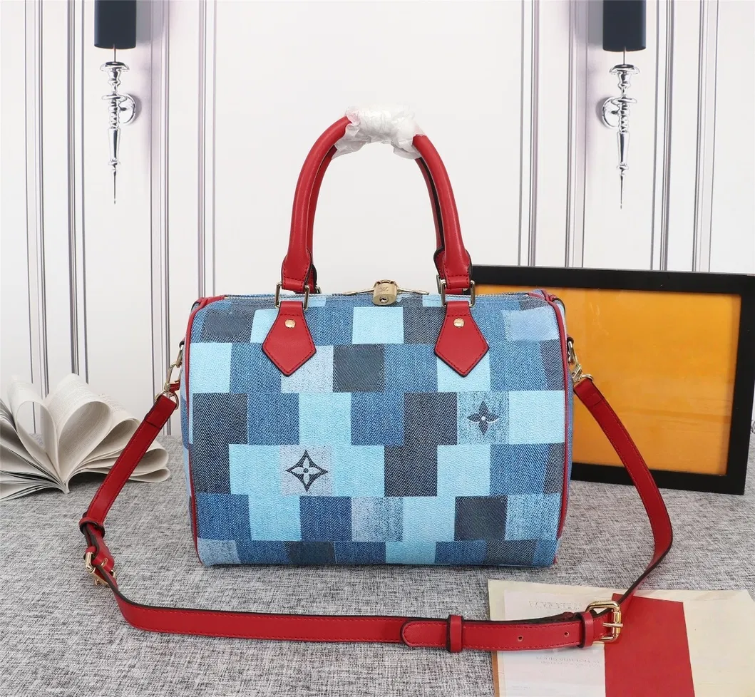 Bolso de mano de diseño de cuero marca de lujo Lvspeed, bolso tote, bolso de hombro, bolso cruzado, bolso de viaje de fin de semana