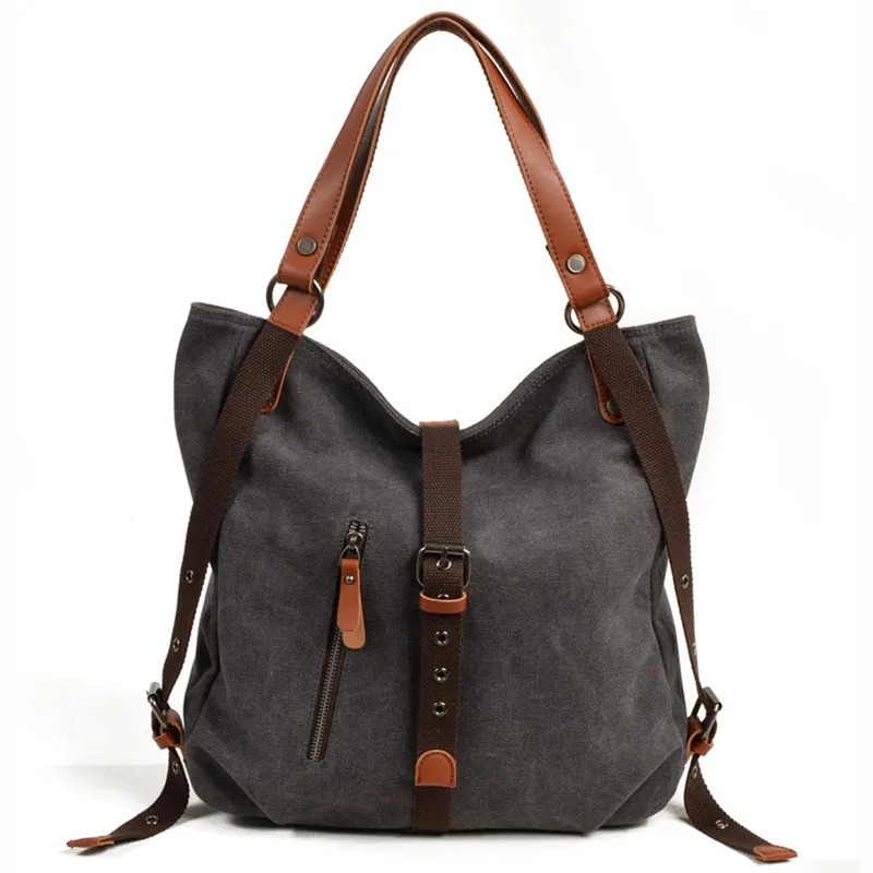 Mochila de lona vintage casual para mujeres vista 1