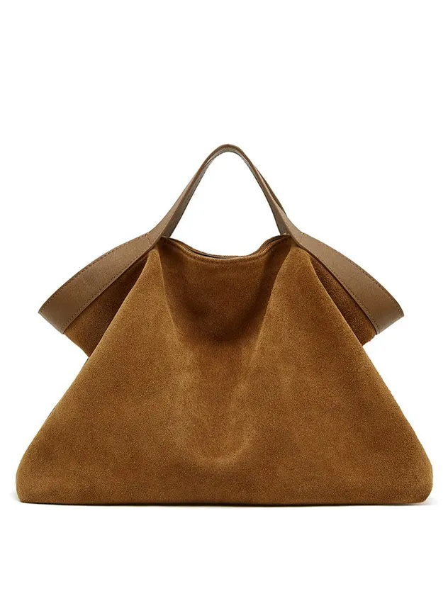 Bolso hobo de ante de mujer, gran capacidad, tote holgado con asas anchas para uso diario casual y oficina