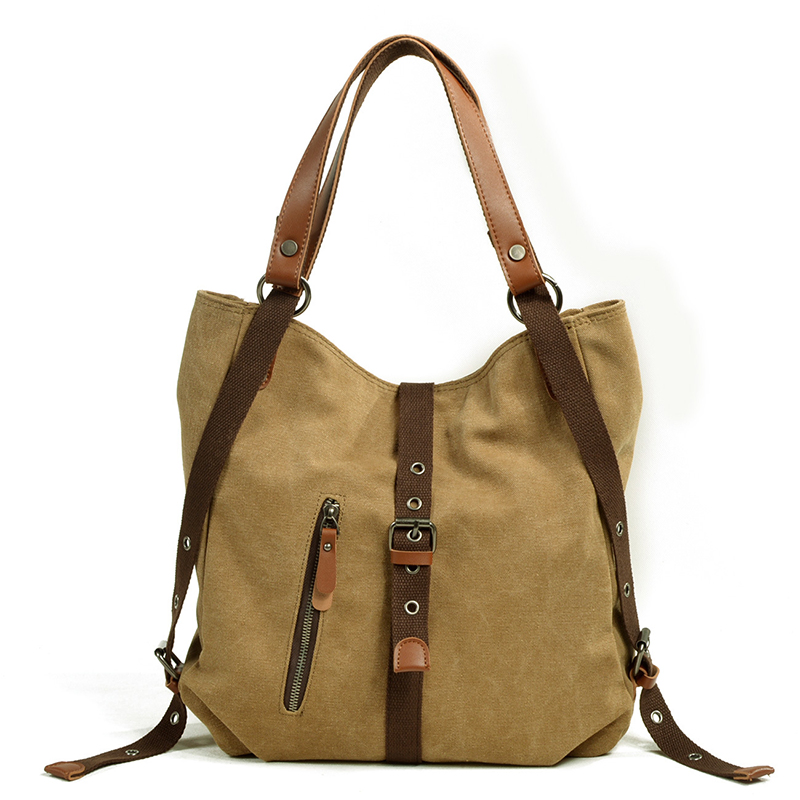 Mochila de lona vintage casual para mujeres, bolso de hombro, bandolera, mochila de viaje, multifuncional Wyz13334