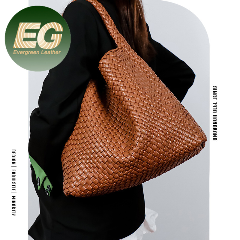 Sh2383 Bolsa hobo de lujo inspirada en intrecciato para mujeres, bolso de hombro de cuero PU para damas, bolsa tejida de diseñador personalizada