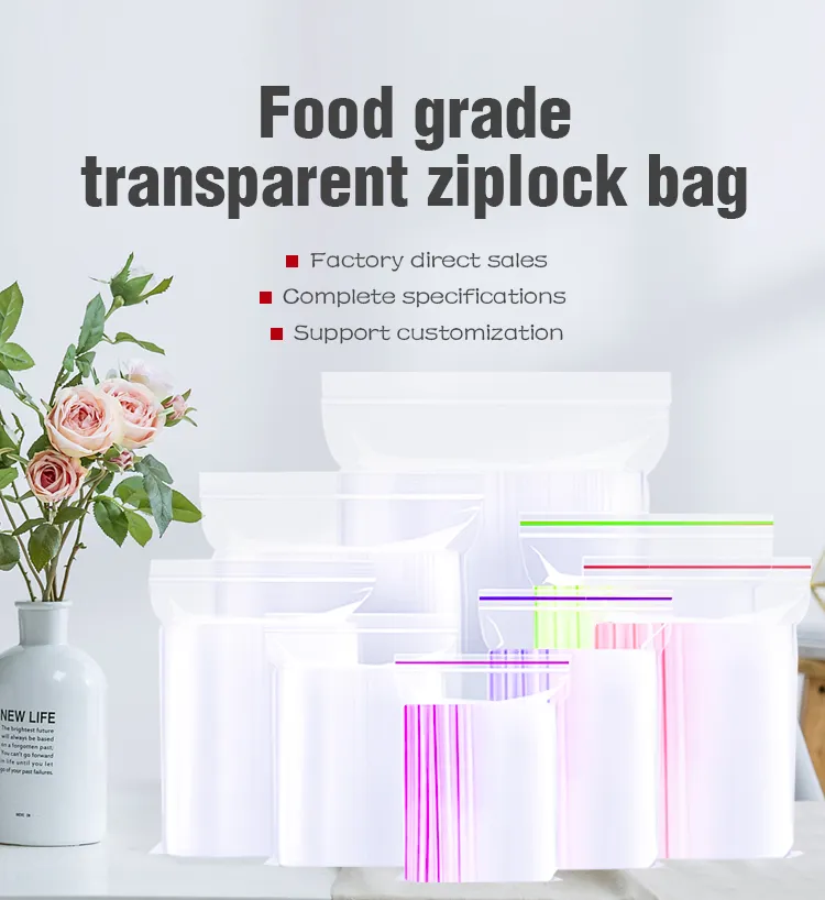 Bolsa hermética de plástico con cierre ziplock de color azul