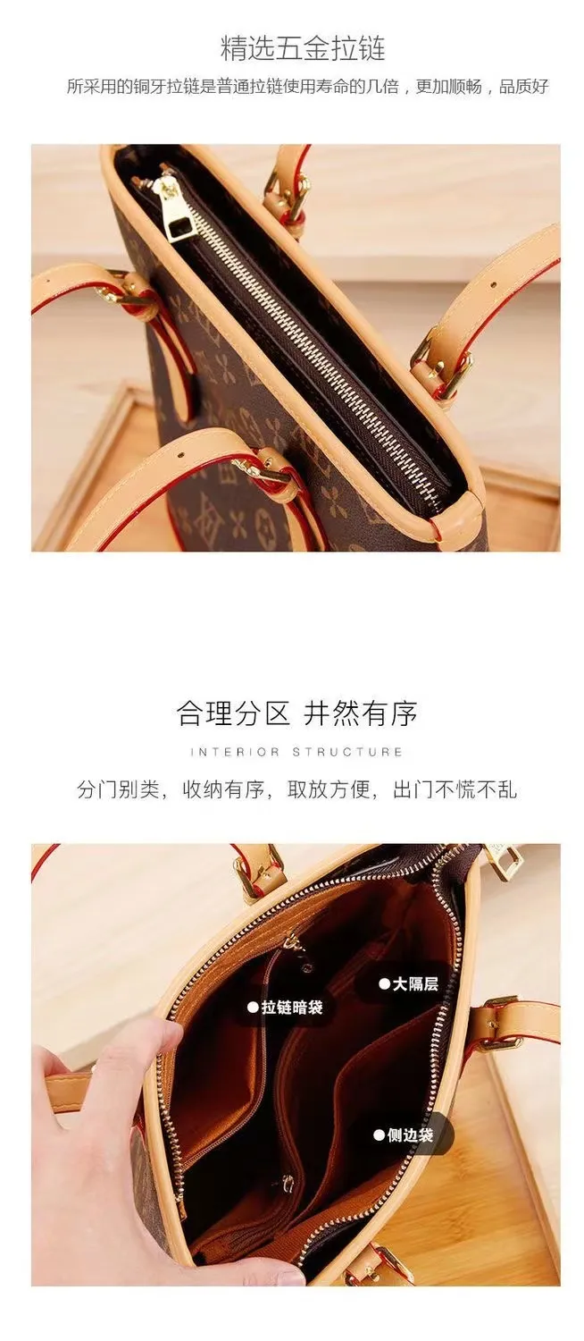 Bolso de gran capacidad para mujeres en 2024, bolso de mujer de moda, bolso de axila personalizado, bolso vintage, bolso tipo cubo, bolso de hombro