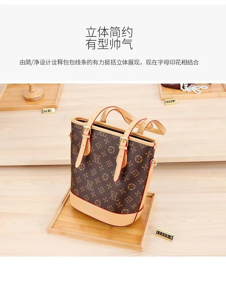 Bolso de gran capacidad para mujeres en 2024, bolso de mujer de moda, bolso de axila personalizado, bolso vintage, bolso tipo cubo, bolso de hombro