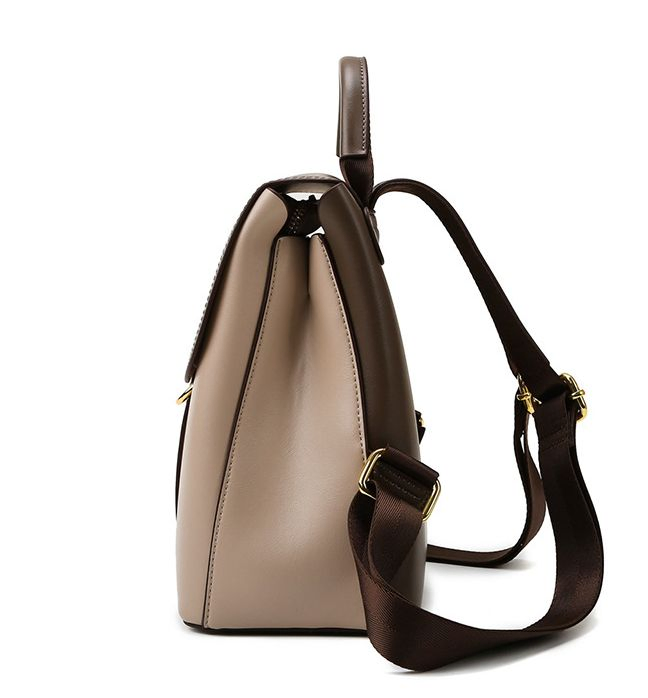 Mujeres Calidad Nueva Moda Simple Color Contraste Mochila Casual Exterior de Gran Capacidad