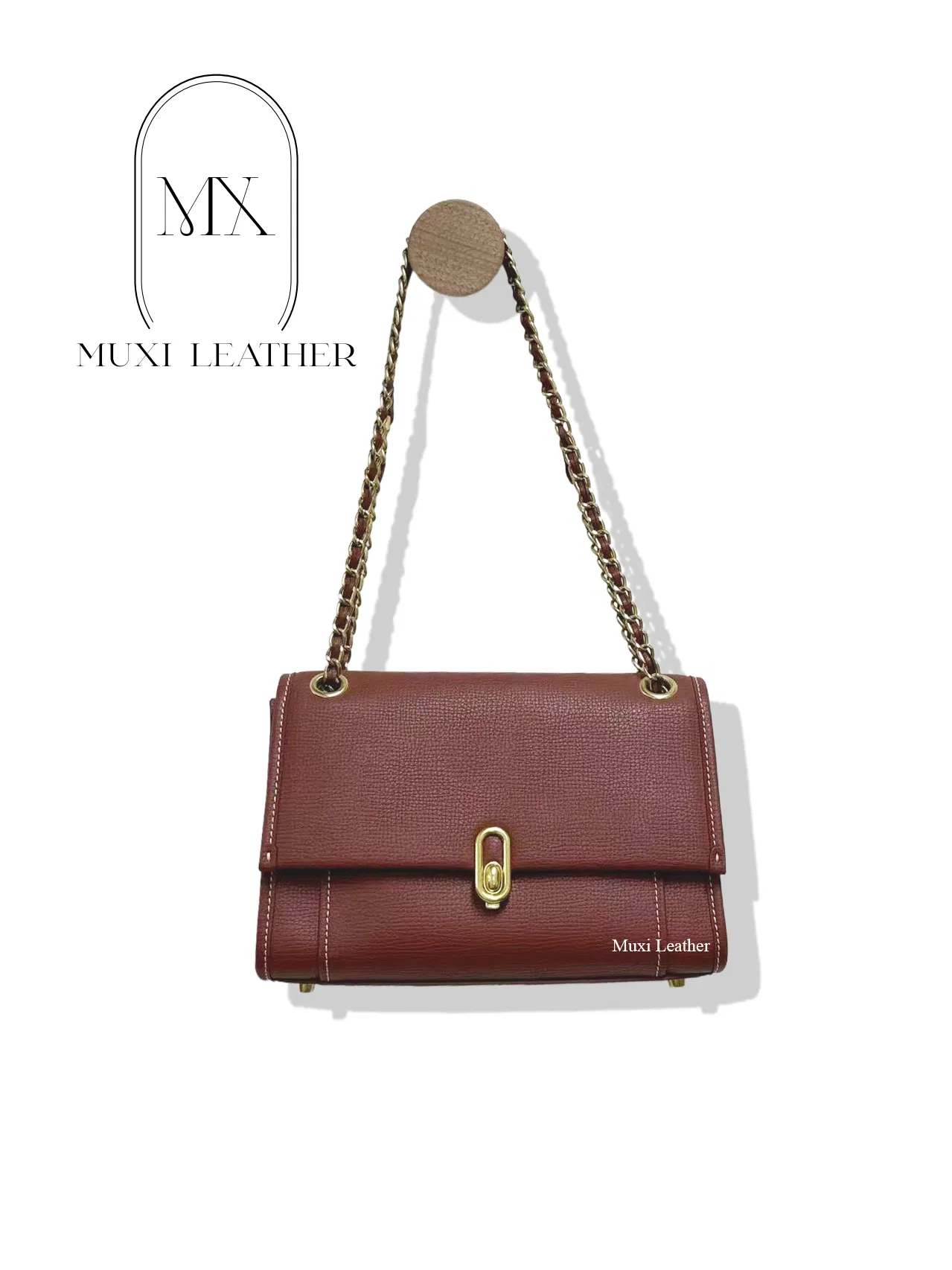 Bolso de mensajero de cadena de cuero PU personalizado