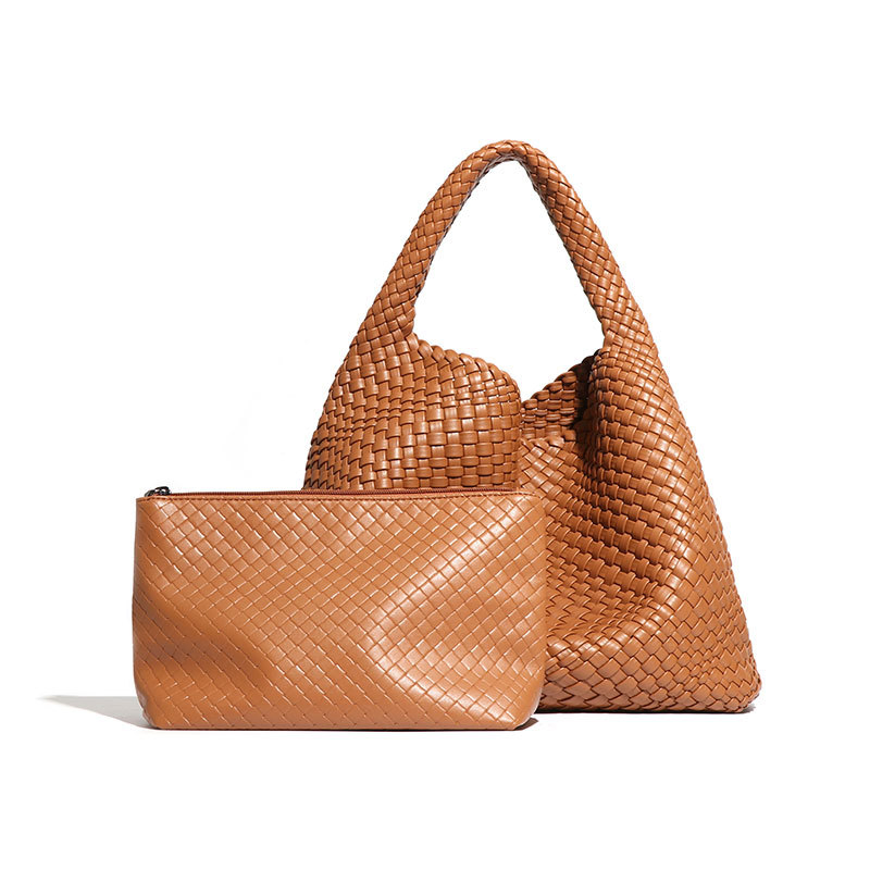 Sh2383 Bolsa hobo de lujo inspirada en intrecciato para mujeres, bolso de hombro de cuero PU para damas, bolsa tejida de diseñador personalizada