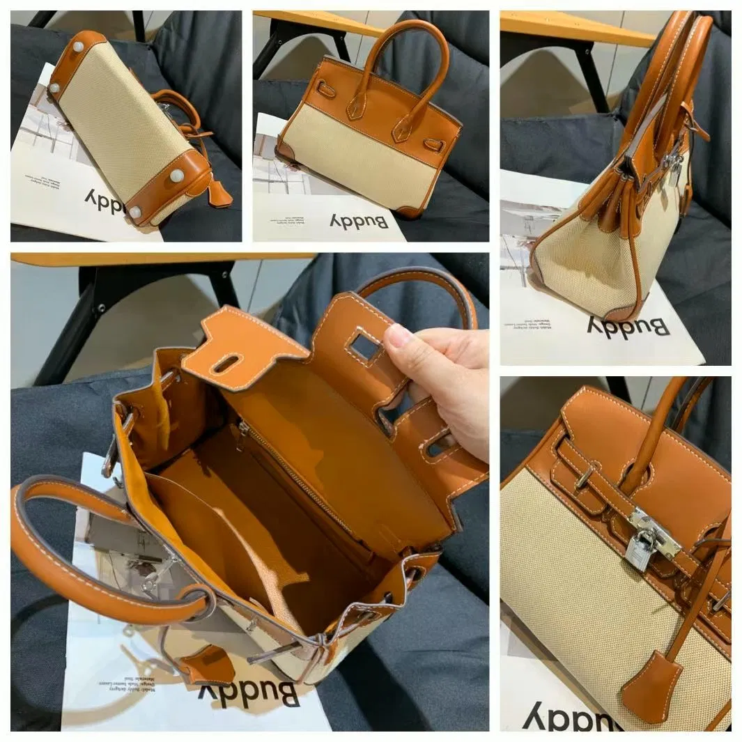 Venta Directa de Fábrica Desde China: Bolsa de Lona y Cuero Personalizada para Mujeres, Bolso de Hombro Cruzado Casual de Moda