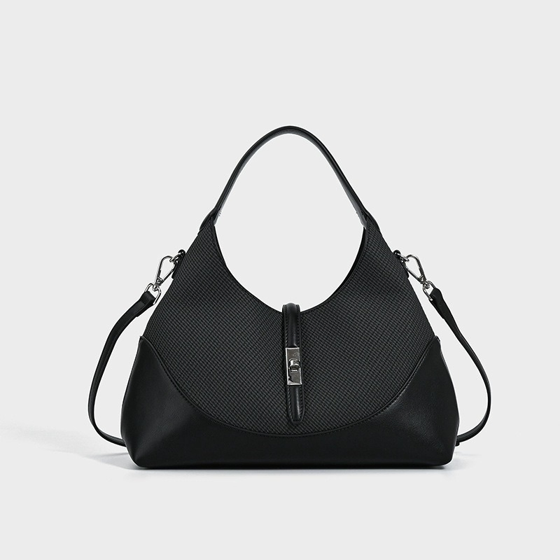 Wx2246 Bolso de cuero genuino de color contrastante para mujeres, estilo bohemio, bolso multifuncional