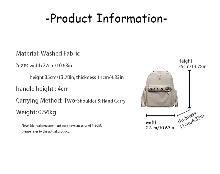 Mochila Compacta de Lona para Mujeres